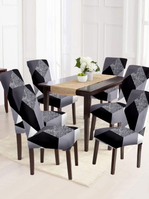 Flipkart SmartBuy Polyester Floral Chair Cover(Black, Grey Pack of 6)