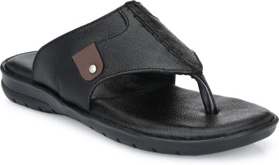 Lorence Fashion Hub Men Flip Flops(Black , 8)