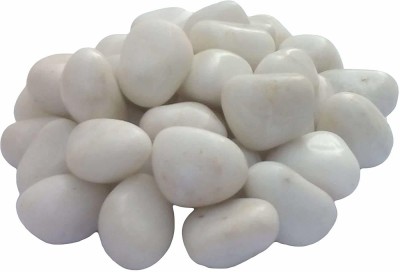 VANNEF Stone Small White Decorative Pebbles for Garden & Home Decor (White, 3Kg) Polished Angular, Asymmetrical Marble Stone(White 3 kg)