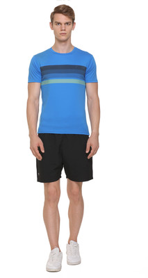 On-Vers Printed Men Round Neck Blue T-Shirt