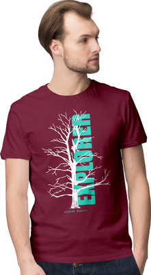 inkwale Printed Men Round Neck White T-Shirt