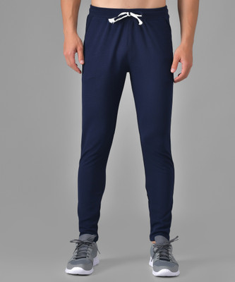 Purser Solid Men Dark Blue Track Pants