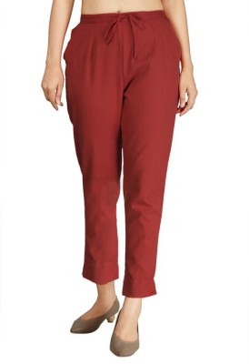 GRUSH Slim Fit Women Red Trousers