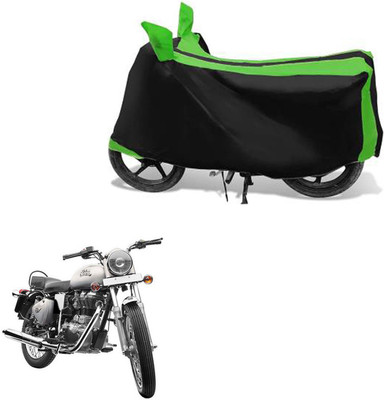 RONISH Waterproof Two Wheeler Cover for Royal Enfield(Bullet 350, Black, Green)