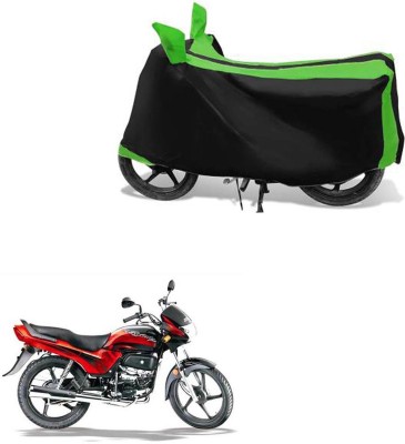 RONISH Waterproof Two Wheeler Cover for Hero(Passion Plus, Black, Green)