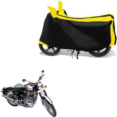 RONISH Waterproof Two Wheeler Cover for Royal Enfield(Classic 500, Black, Yellow)