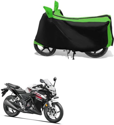 RONISH Waterproof Two Wheeler Cover for Honda(CBR 250R, Black, Green)