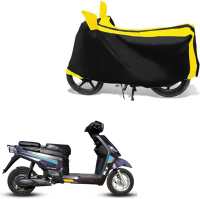 RONISH Waterproof Two Wheeler Cover for Hero(Electric NYX e5, Black, Yellow)