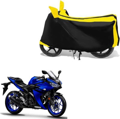 RONISH Waterproof Two Wheeler Cover for Yamaha(YZF, Black, Yellow)