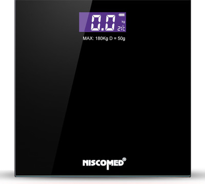 NISCOMED Automatic Personal Digital Weight Machine,Scale With Large LCD Display Weighing Scale(Charcoal Black)