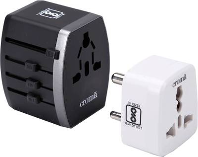 Croma Universal USB and Type-C Adapter CREP0148 Worldwide Adaptor  (Black)