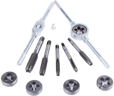 A&S TOOLSHOP 12pcs Tap Die Set M3-M12 Screw Thread Metric Taps Wrench Dies DIY Kit Wrench Screw Threading Hand Tools Alloy Metal with Bag Single Sided Speciality(Pack of 1)