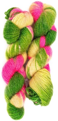 WOAFASHIONS GAL Glowing Star Wool Hand Knitting Yarn (Multi Pink Green Camel) (Hanks-150gms)