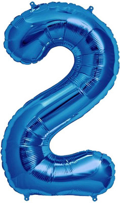 Shopperskart Solid Presents 16 Inch 2nd/Second Number Foil Balloon For Party Decoration Balloon(Blue, Pack of 1)