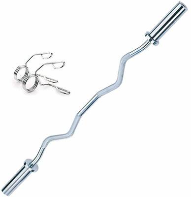 Kizlo 3FT Olympic Curl Weight Lifting Rod (50mm) With 2 Locks Weight Lifting Bar