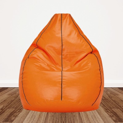 Gunj XL Tear Drop Bean Bag Cover  (Without Beans)(Orange)