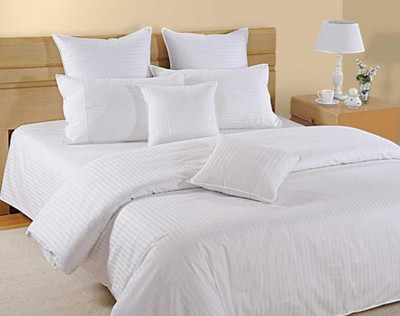 JMT 220 TC Cotton King Solid Flat Bedsheet(Pack of 1, White)