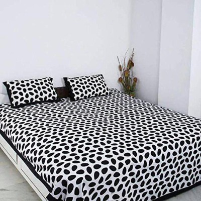 SHREE SHYAM FASHION 144 TC Cotton Queen Jaipuri Prints Flat Bedsheet(Pack of 1, Black)