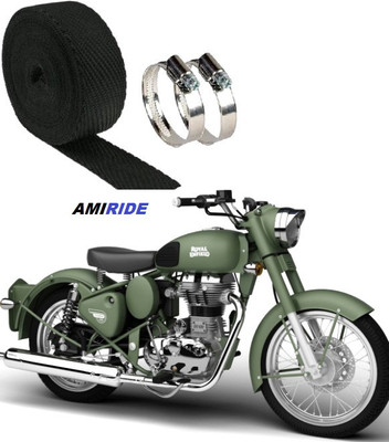 AMIRIDE Black Silencer Wrap Bike Exhaust Heat Shield