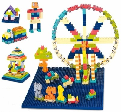 BLACK BIRD DIY Building Blocks for Kids, Building Blocks with Baseplate - Learning and Education Toys for Kids- 100+ Pcs -Multicolor(Multicolor)