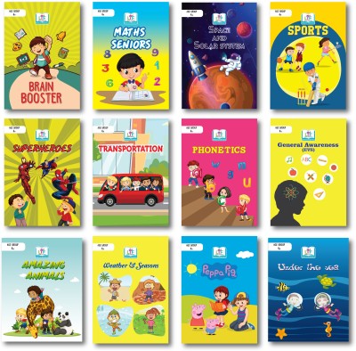 Advanced Set, 12 Creative Books, English, Maths, Science, Geography, EVS, Phonetics, Grammar, Story Books, Curriculum based, Worksheet book with educational activities, English(Paperback, Learning Through Fun)