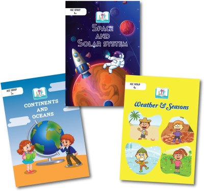 Science & Nature based 3 Creative Activity Book Weather & Seasons, Continents & Oceans & Space & Solar Systems, Curriculum based, Worksheet book with educational activities, English(Paperback, Learning Through Fun)