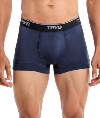 Tryb Men Mens Sport Performance Moisture Wicking Active Dry Fit Short Boxer Trunk Brief