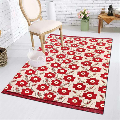 Sparrow world Peach, Beige Chenille Runner(5 ft,  X 210 cm, Rectangle)