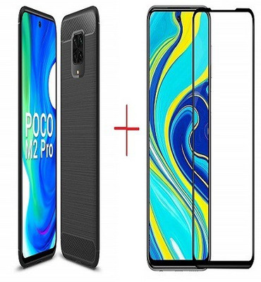 NIMMIKA ENTERPRISES Back Cover for XIAOMI MI NOTE 9 PRO/NOTE 9 PRO MAX/POCO M2 HY BRID BACK COVER & TEMPERED GLASS 11D(Black, Transparent, Flexible, Pack of: 1)