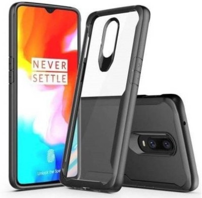 ISH COVER Back Replacement Cover for OnePlus 6T(Black, Transparent, Grip Case)