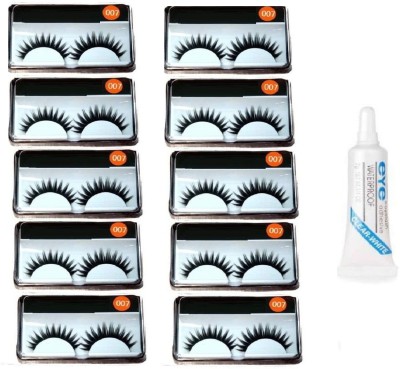 VISYA BEAUTY eyelash set of 10 +1 GLUE (PACK OF 3)(11 Items in the set)