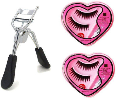 ShopCircuit Combo of Eyelash Curler and False Eyelashes (Pack of 2)(3 Items in the set)