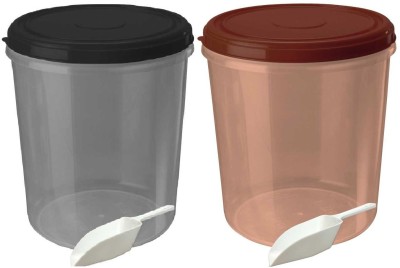 AK HUB Plastic Grocery Container  - 10000(Pack of 2, Black, Brown)