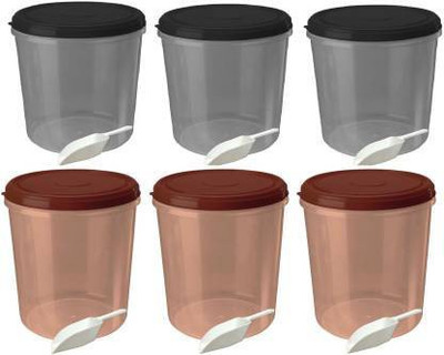 YASHODEEP PLASTIC Plastic Utility Container  - 15000 ml(Pack of 6, Brown, Black)