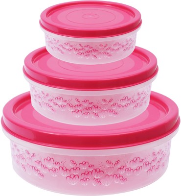 GALOOF Plastic Utility Container  - 1300 ml, 2500 ml, 4000 ml(Pack of 3, Pink, White)