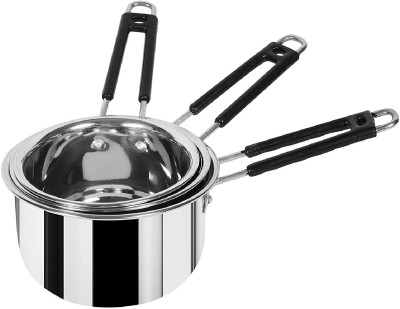 RBGIIT Stainless Steel Salad Bowl SS-05 Stainless Steel (22 Guage, Heavy Material) Sauce Pan / Milk - Tea PAN 3 pcs Combo Set Capacity:- 1, 1.5, 2 Liter Sauce Pan 15.5 cm, 17 cm, 18.5 cm Diameter (Non-Stick) Cookware Set Stainless Steel Base Sauce & Milk pan, Sauce and Milk Pot, Tea & Coffee Pan wit