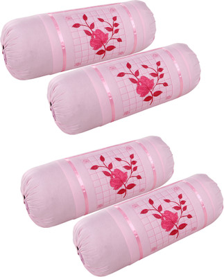 Harshita Creation Cotton Bolsters Cover(Pack of 4, 80 cm*40 cm, Pink)