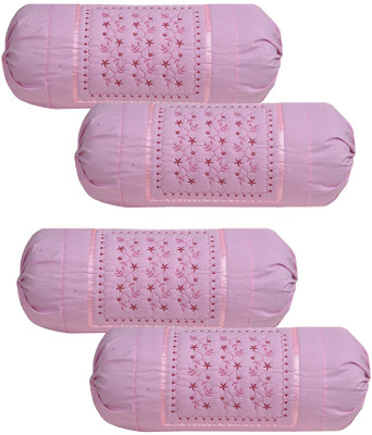Harshita Creation Cotton Bolsters Cover(Pack of 4, 80 cm*40 cm, Pink)