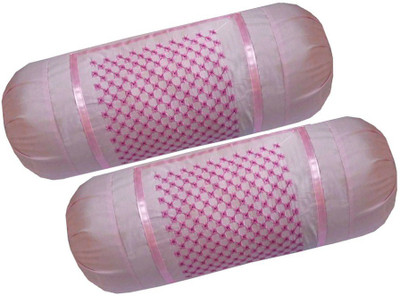 Harshita Creation Cotton Bolsters Cover(Pack of 2, 80 cm*40 cm, Pink)
