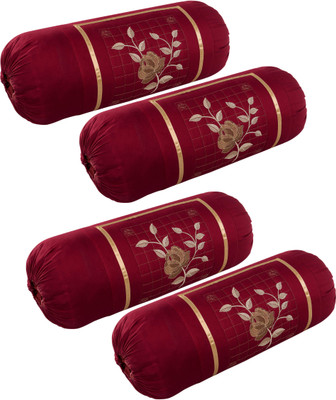 Harshita Creation Cotton Bolsters Cover(Pack of 4, 80 cm*40 cm, Maroon)
