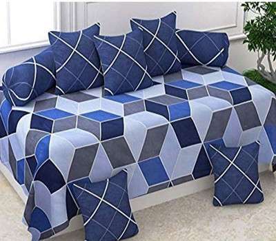MORADO Polycotton Geometric Diwan Set(Multicolor)
