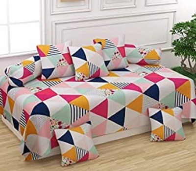 MORADO Polycotton Geometric Diwan Set(Multicolor)