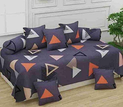 MORADO Polycotton Geometric Diwan Set(Multicolor)