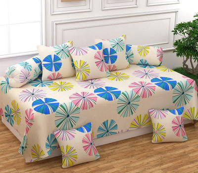 MORADO Polycotton Floral Diwan Set(Multicolor)