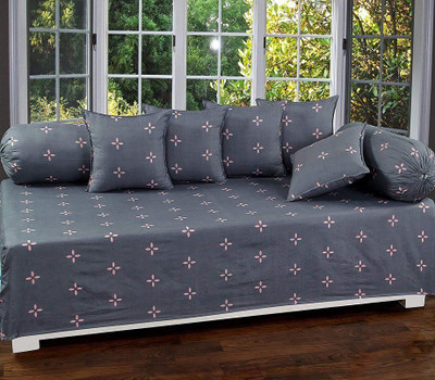 MORADO Polycotton Checkered Diwan Set(Multicolor)
