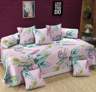 MORADO Polycotton Floral Diwan Set(Multicolor)