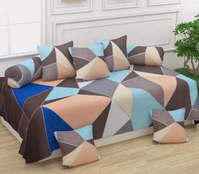 MORADO Polycotton Geometric Diwan Set(Multicolor)