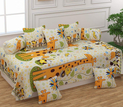 MORADO Polycotton Floral Diwan Set(Multicolor)