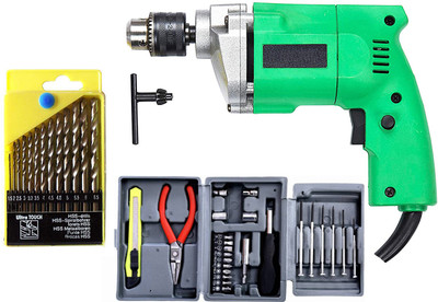 Shopper52 Special Combo Offer! 10mm Powerful Drill Machine With 13Pcs Drill Bit Set And Hobby Tool Kit - DRL13BTHOB DRL13BTHOB Angle Drill(10 mm Chuck Size)