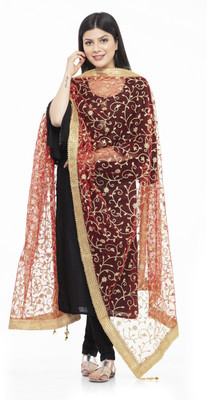 A R SILK Net Embroidered Women Dupatta